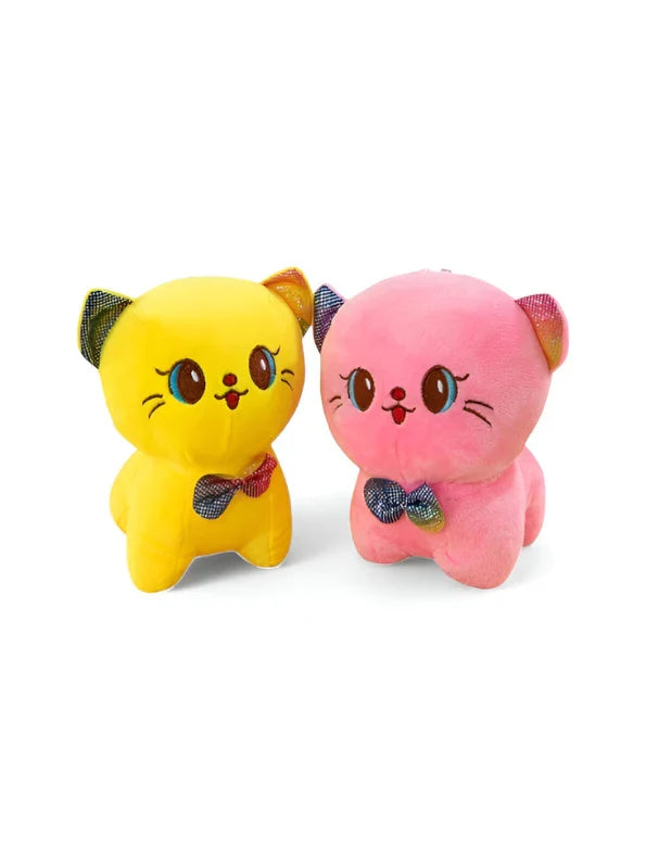Cat Soft Toy for Babies 17*12 Cm Toy Kids Catty Plush Toy for Kids Cute Kitty Filled Soft Toy Birthday Gift (Multicolor) - 20064
