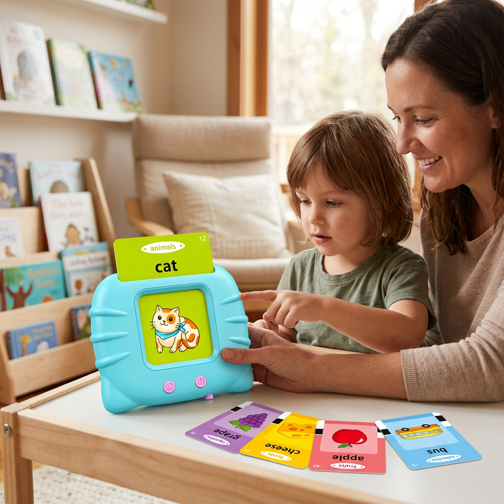 Flashcard toy family learning scene