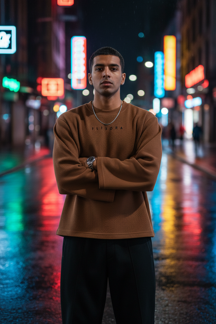 Flexora Brown Waffle Knit - Neon Street