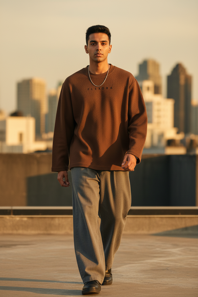 Flexora Brown Waffle Knit - Rooftop