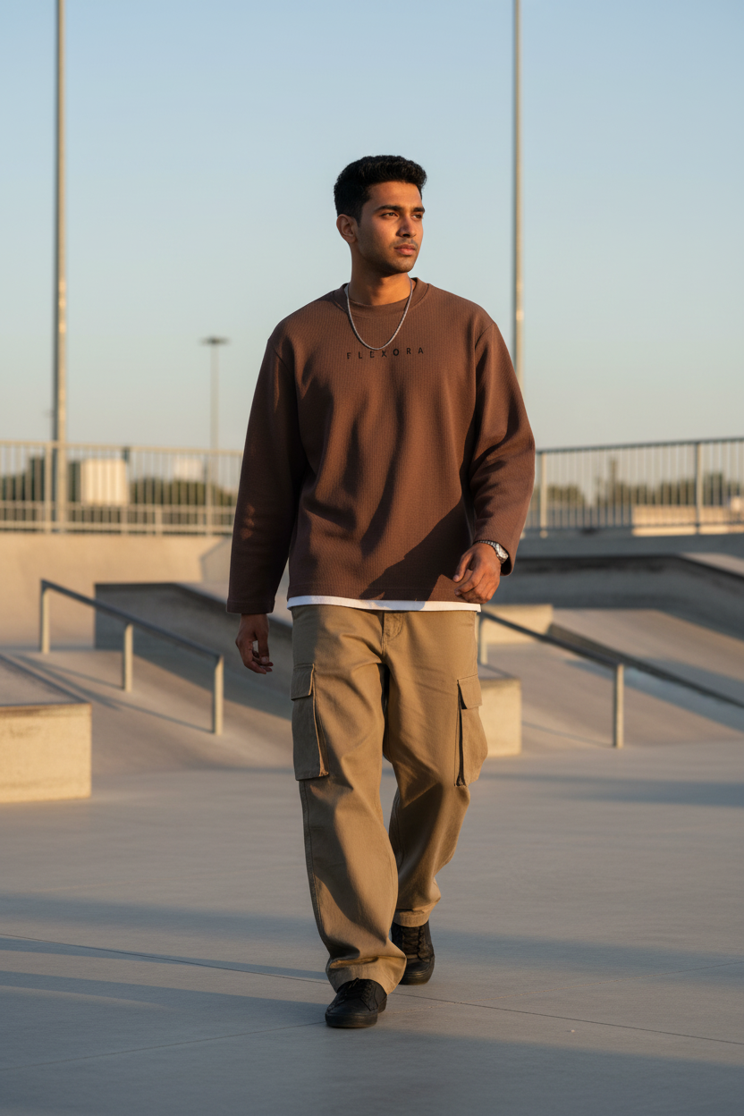 Flexora Brown Waffle Knit - Skate Plaza