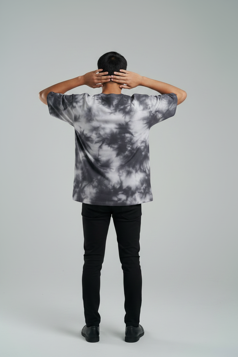 Grey White Tie-Dye Pose 2