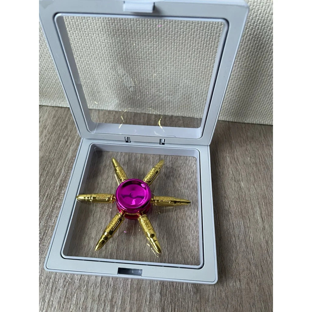 {1 Pcs} Random Design Gold Finger Hand Spinner Fidget Spinner Toys for Kids (Gold} - 10373