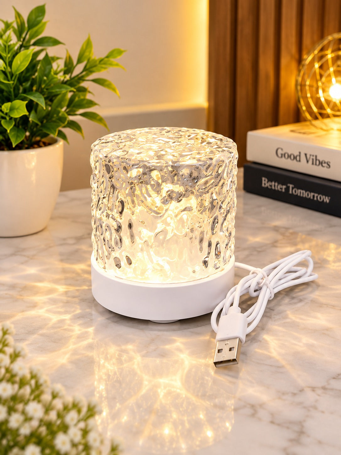 Acrylic Table Lamp Nightlight Farm house Hotel Ambient Lights Home Desk Light USB Plug | Lamps, Lighting  | Night Lights - 21277