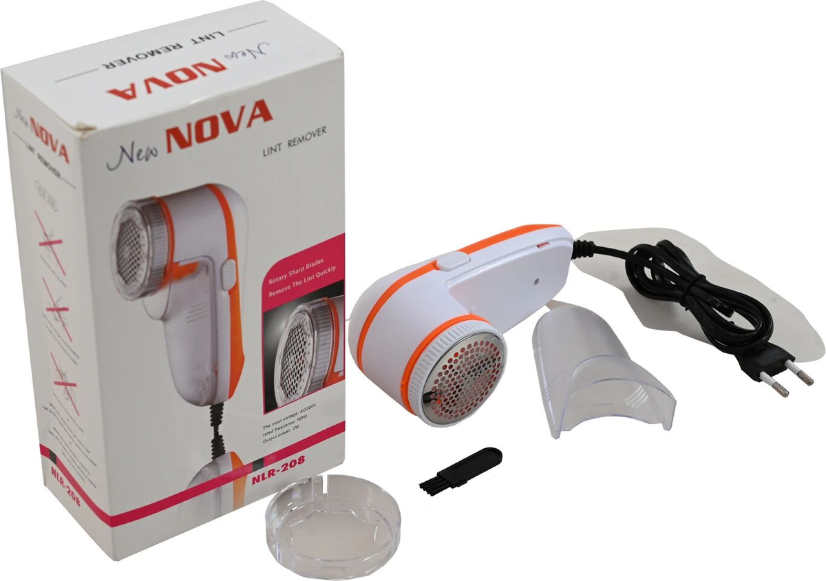 Nova NLR-208 lint remover with packaging, power cord and cleaning accessories