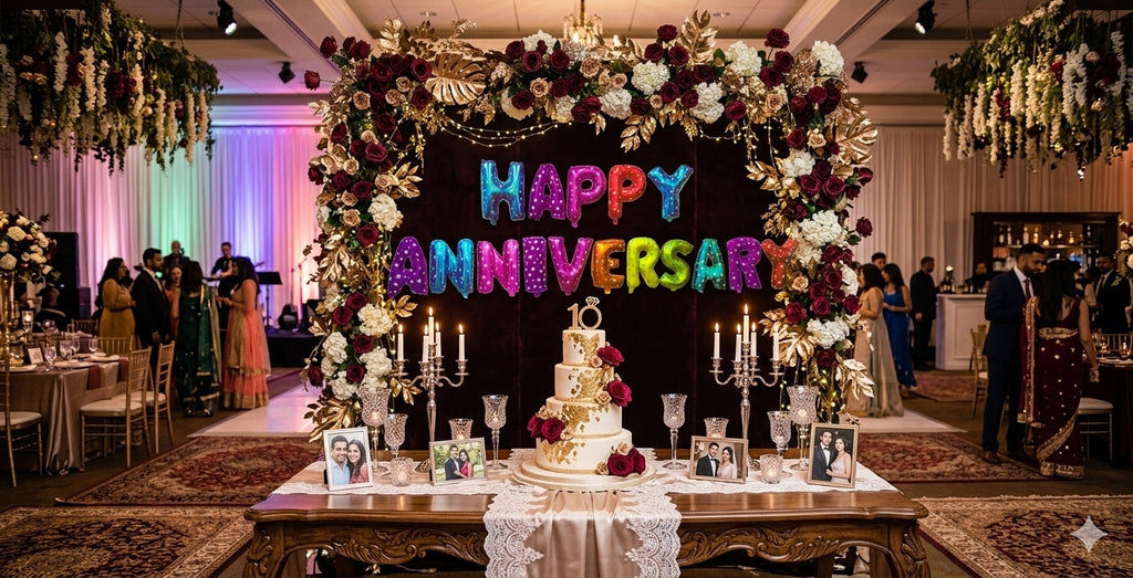 Happy Anniversary Letter Foil Balloon, Party Decoration Items - 16 Letters - Multi - 21261