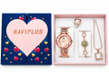 Rose Gold Elegant Jewellery Set – Watch, Earrings & Pendant - 21275