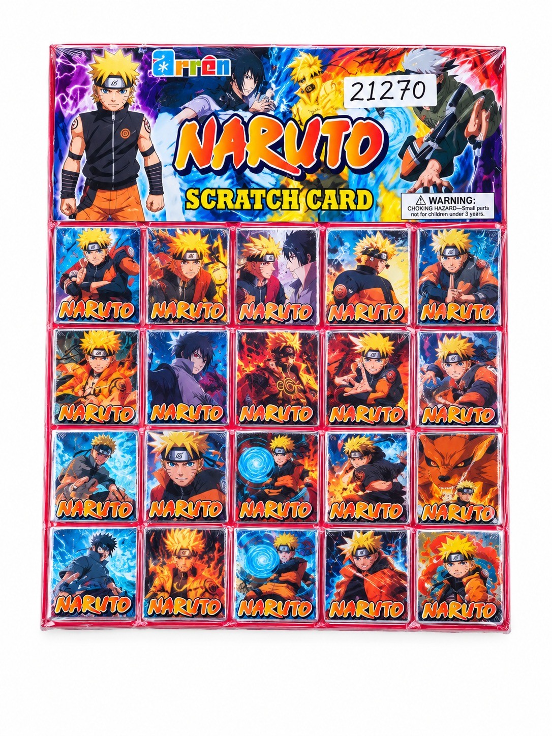 Naruto Scratch Card Collection Pack of 20 Colorful Anime Cards for Kids - 21269