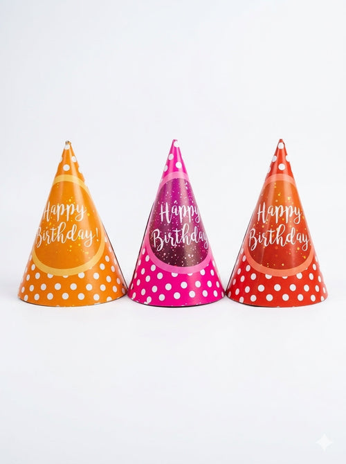 (10 of Pack) Happy Birthday" Party Hats - 21209