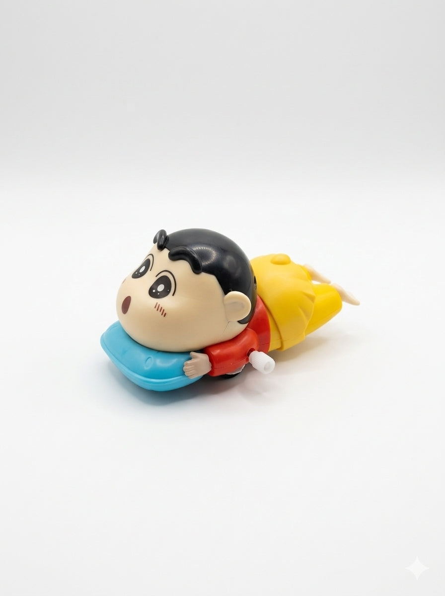 Crayon Shin Chan Wind Up Crawling Toy Figure Red Clockwork Walking Cartoon Character Toy Mechanical Wind Up Action Figure No Battery Required Educational Fun Toy for Kids Boys Girls - 21232