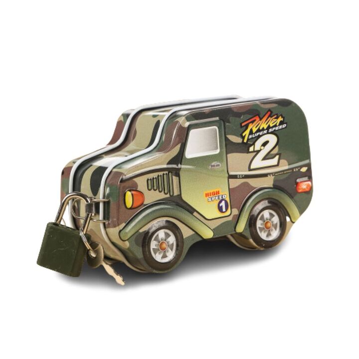 Military Truck Design {Money bank} Coin Box With Lock - 20195
