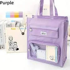 Portable File Handbag Large Capacity Tote Bag Student Training Multicolor - 10673