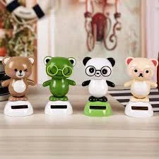 Solar Powered Dancing White Panda Dolls Swinging Animated Sun Catcher Car Decor Portable Suncatchers Home Car Ornament Kids Toys Gifts (1 pcs) - 10274