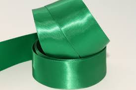 ( 5 pcs ) 1 inch green Satten Ribbon - 20186