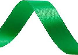 ( 5 pcs ) 1 inch green Satten Ribbon - 20186