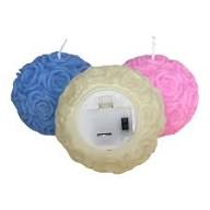 LED Rose Ball Candle Light Up Decorative Floral Design, Battery Operated, Wedding Home Decor - 20146