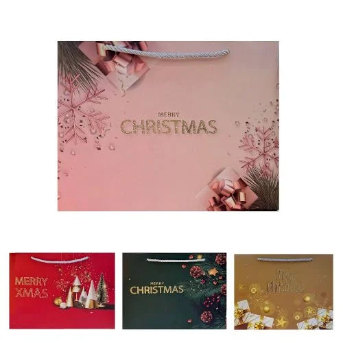 GBT-3668 Christmas Gift Bags Beautiful Designs for Christmas Gifts {Random Design}