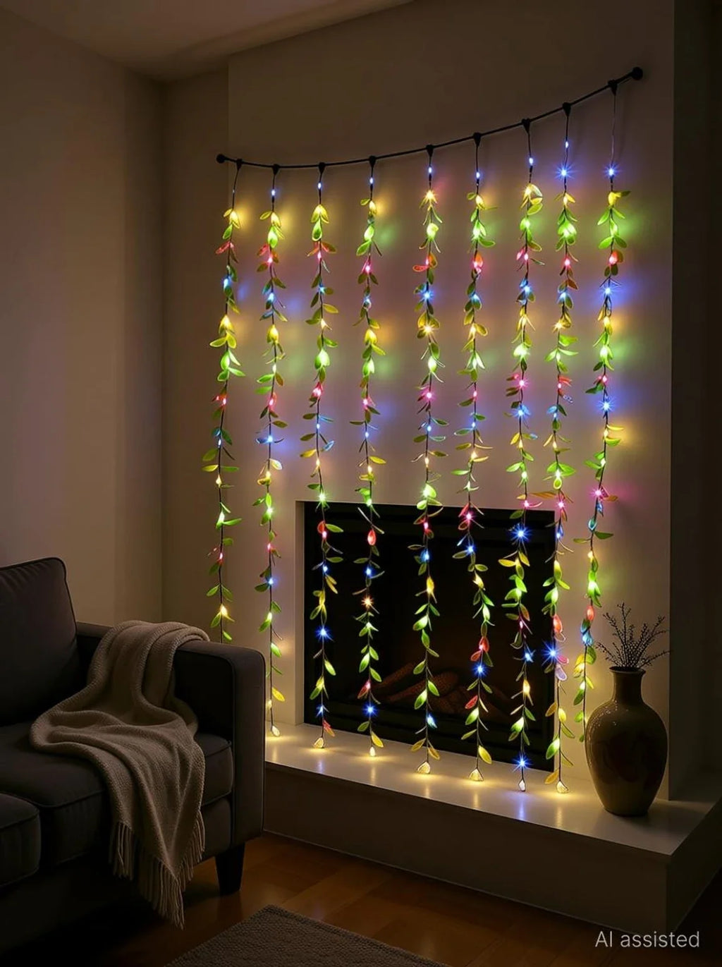 LEDs  Multicolor Flickering Leaf Rice Lights size-13*7*8cm - 21104