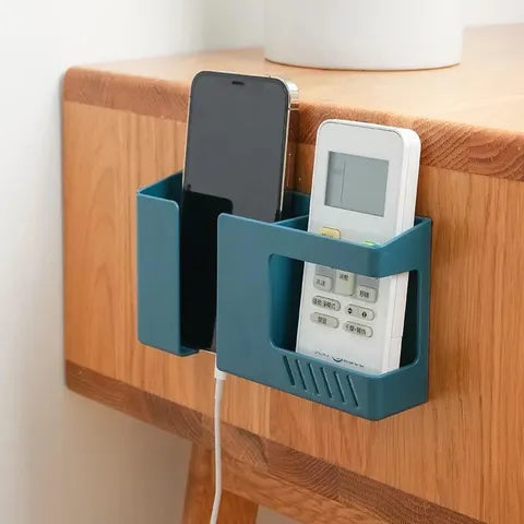 Mobile Phone Charging Rack Wall-Mounted Double-Grid Remote Control Storage Box {Multicolor} - 20783