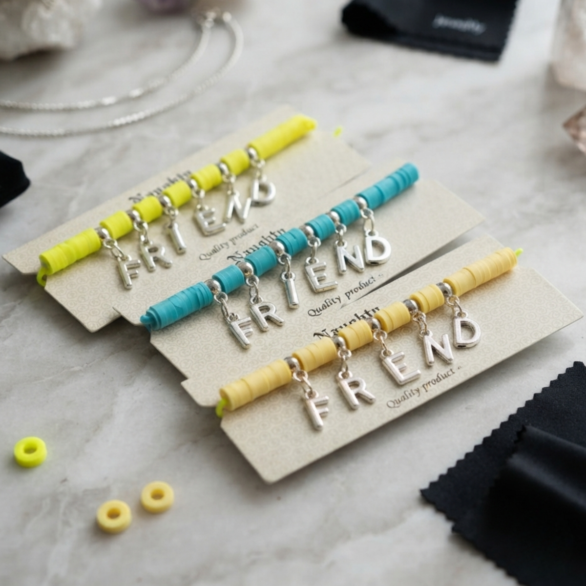 Colorful Hanging Beads Friendship Day Bracelets for Kids, Boys & Girls | Adjustable Colorful Beaded Friendship Band | Cute Bracelet for School, Return Gifts {Random Color} - 20838