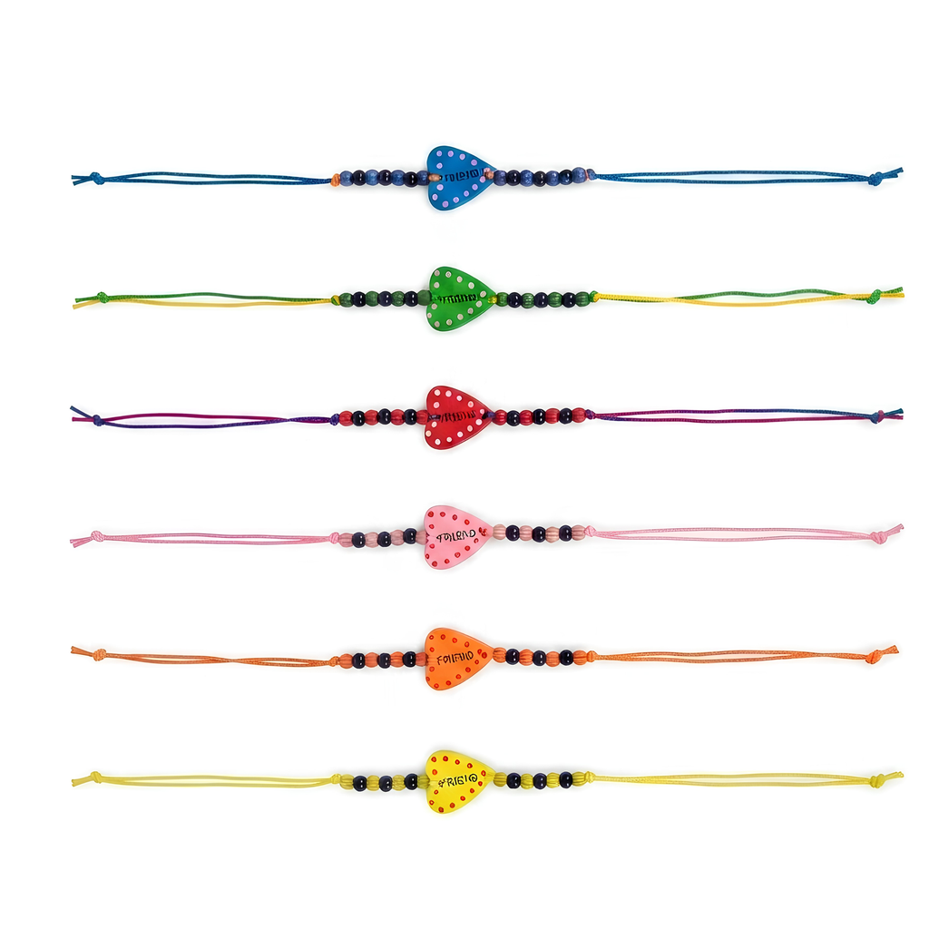 {Pack of 12} Colorful Wooden Friendship Bands for Your Friends Multicolor - 20843