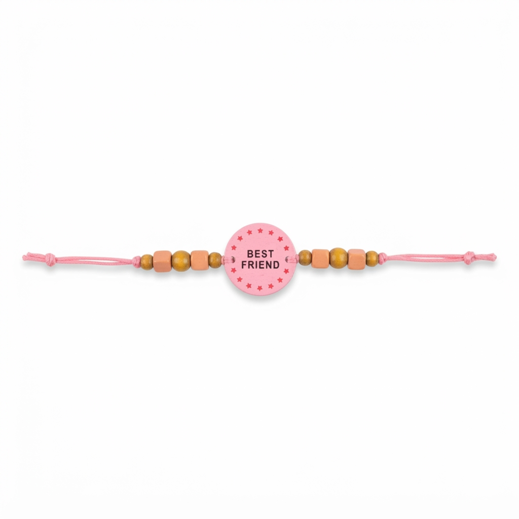 {Pack of 12} Multi Color Printed Wood Friendship Belt/Friendship Band/Bracelet -Friendship Day - 20842