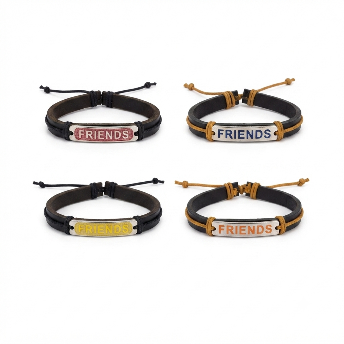 {Pack of 12} Best Friend Unisex Faux Leather Bracelet - 20859