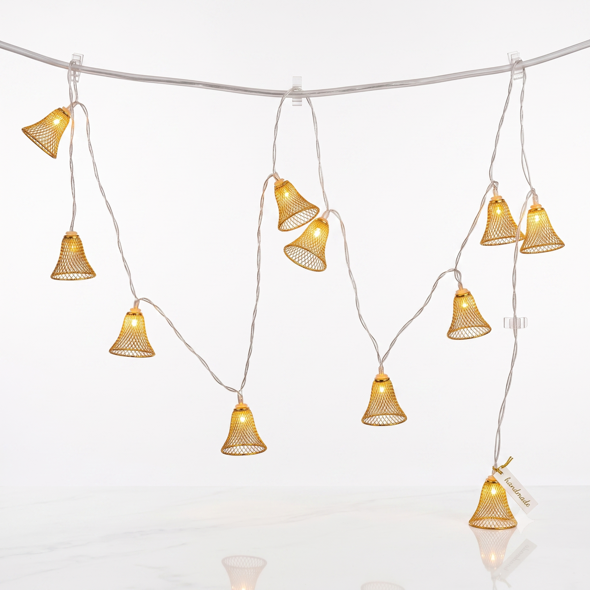 Metal Bell in String Light {Golden } - 21108