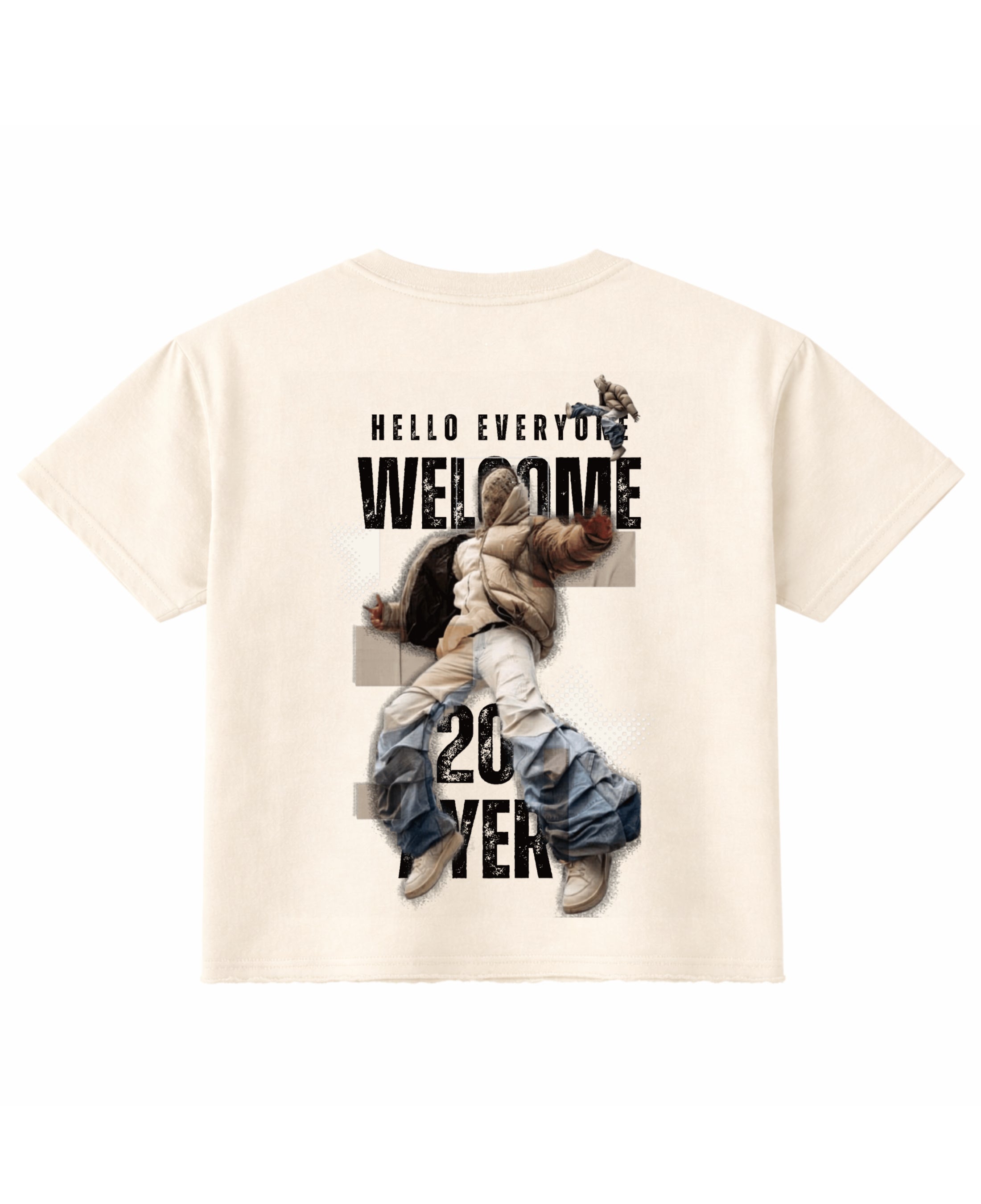 Off White Boxy Fit T-shirt Back Design