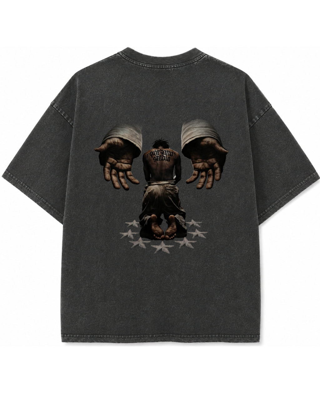 Vintage Fade Wash Oversized T-shirt Back Design