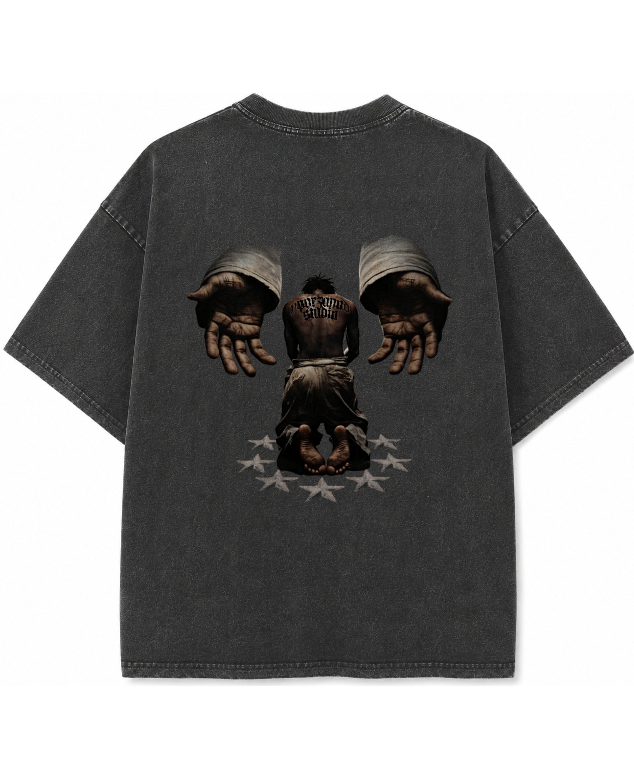 Vintage Fade Wash Oversized T-shirt Back Design
