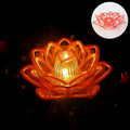 Lotus LED Tea Light Candles | Battery-Operated | Flameless & Smokeless | Multicolor Acrylic Design | Home Décor,Wedding, Festival {Red} - 11028