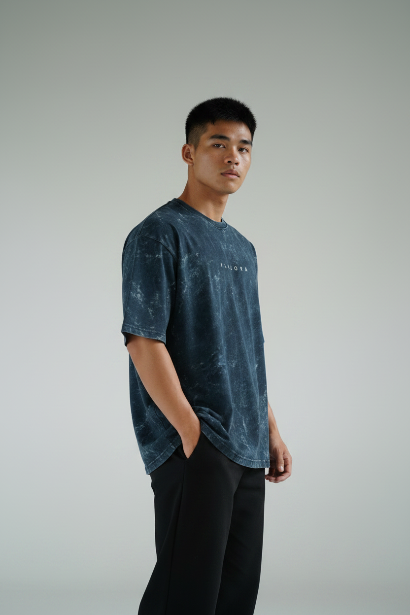 Navy Acid Wash Side