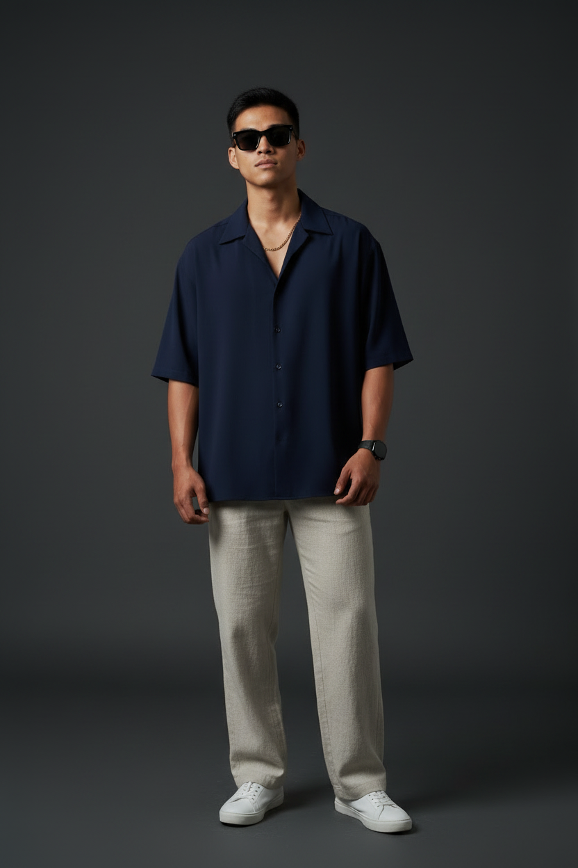 Navy Shirt - Fixed Face Front