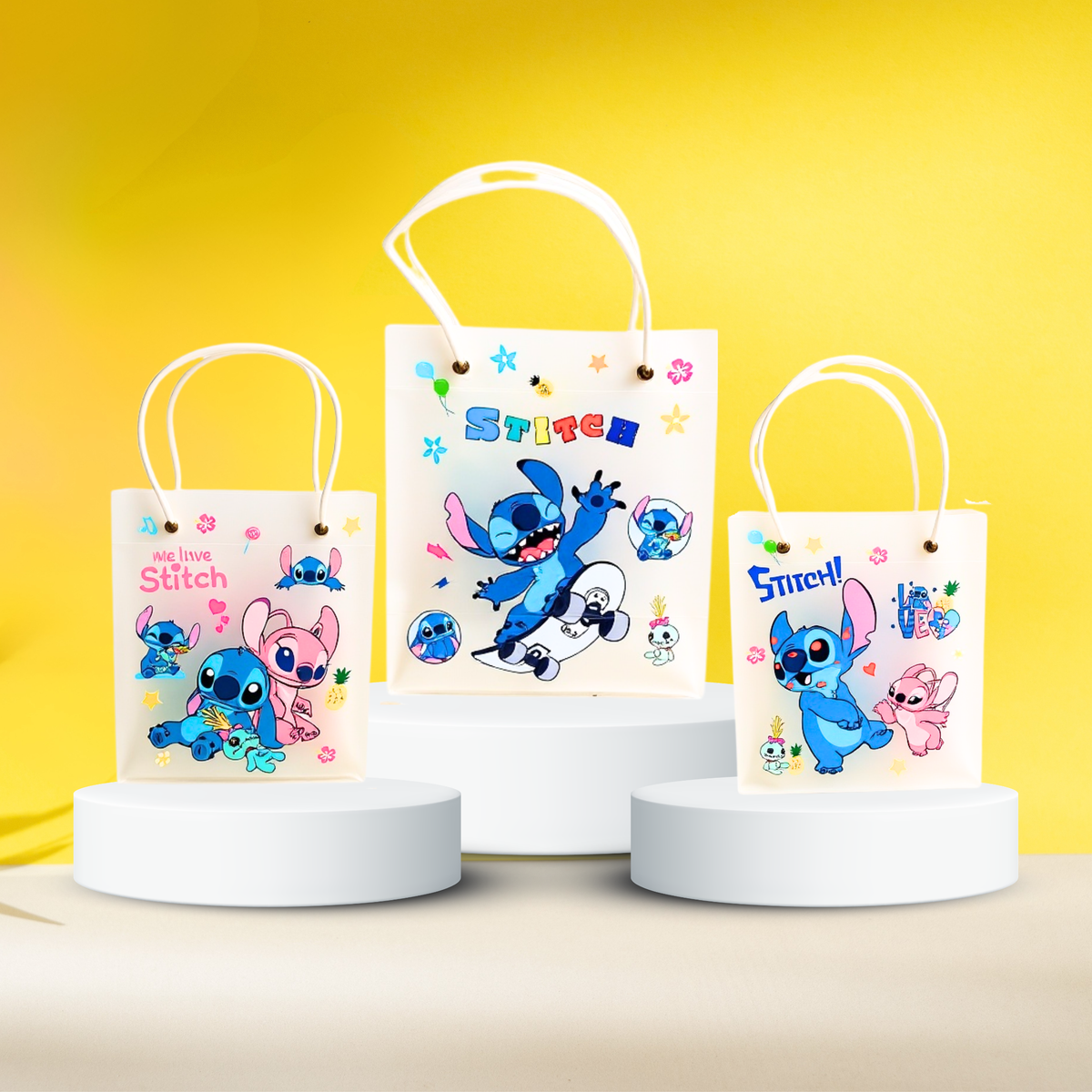 Transparent Stitch Cartoon Print Bag {Random Design} - 20538