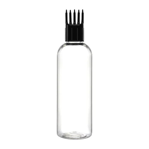 Hair Oil Applicator Bottle with Comb Nozzle 100ml Transparent Refillable Leak-Proof Hair Root Comb Bottle - 20465