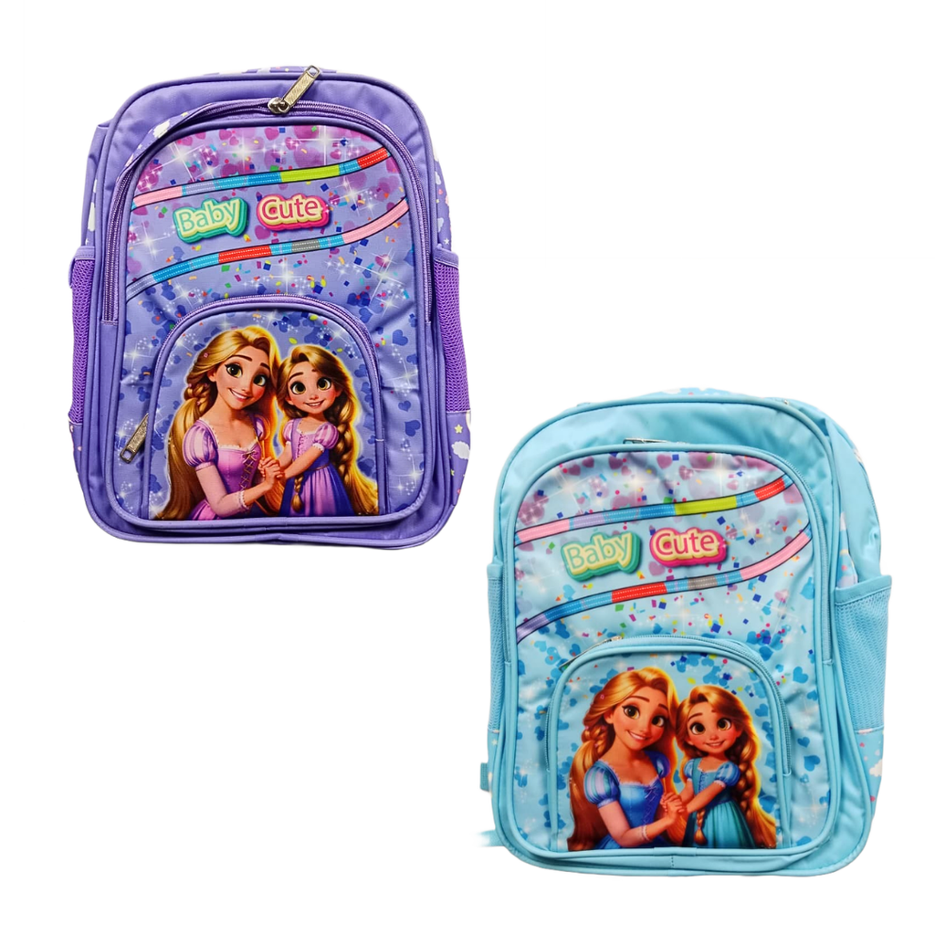 Cartoon Printed School Backpack for Girls and Boys {4 Compartment} Size=35*24*20Cm {Random Color} - 20418