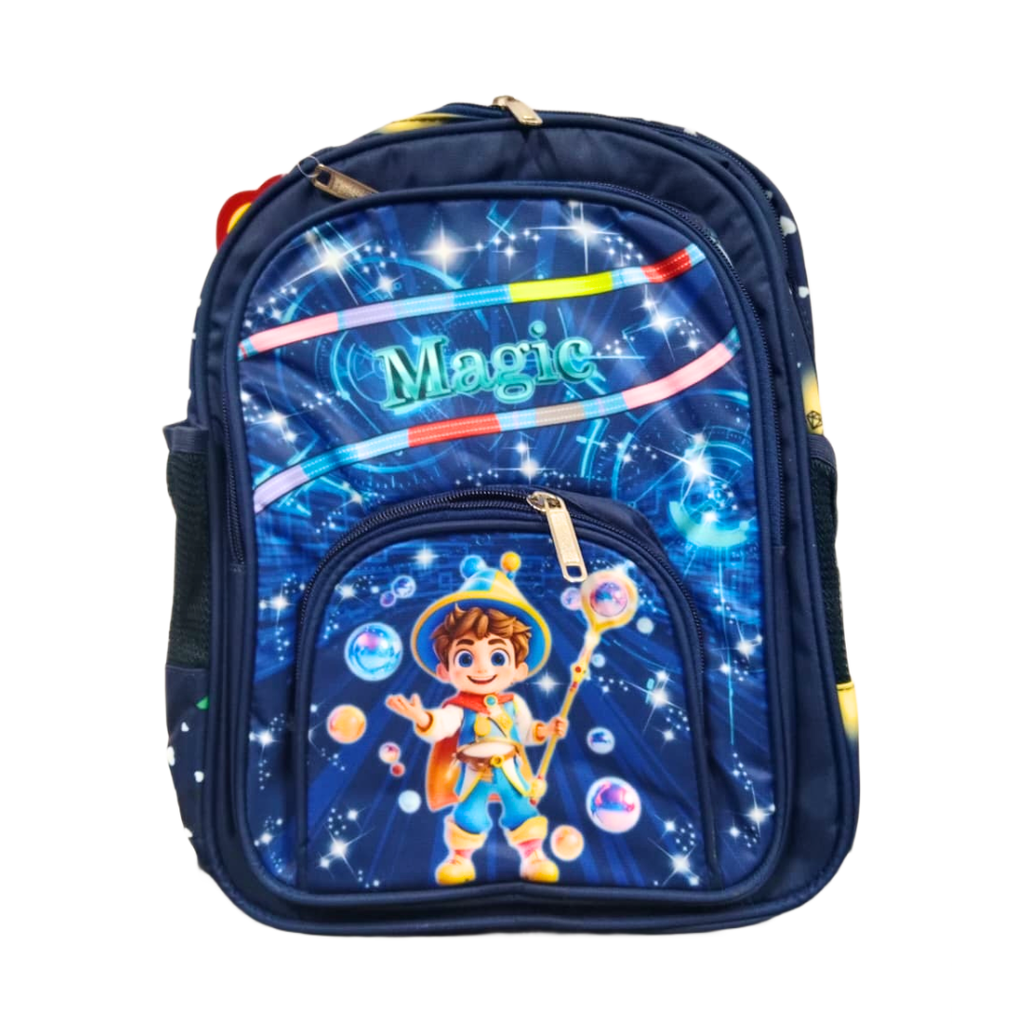 Cartoon Printed School Backpack for Girls and Boys {4 Compartment} Size=35*24*20Cm {Random Color} - 20418
