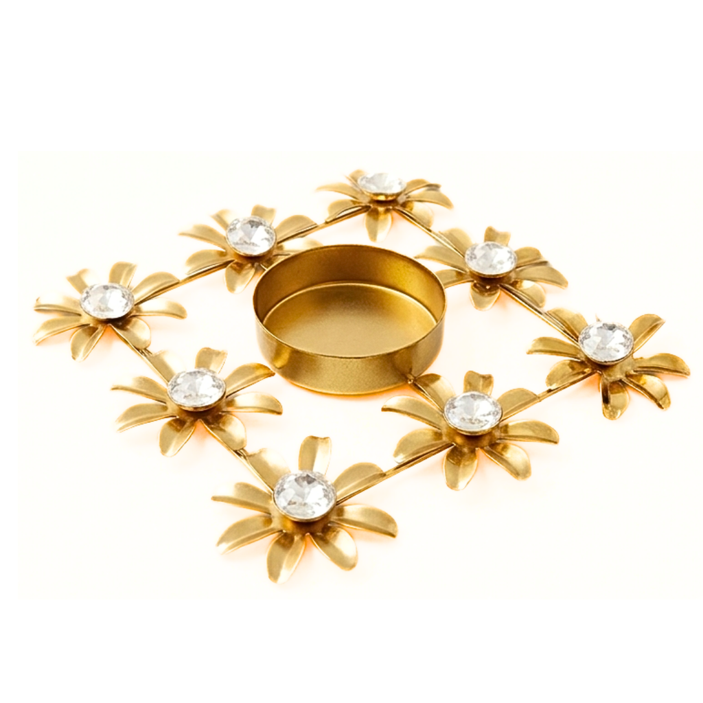 Decoration Beautiful Christmas Tea Light Holder with White Stones - 20430