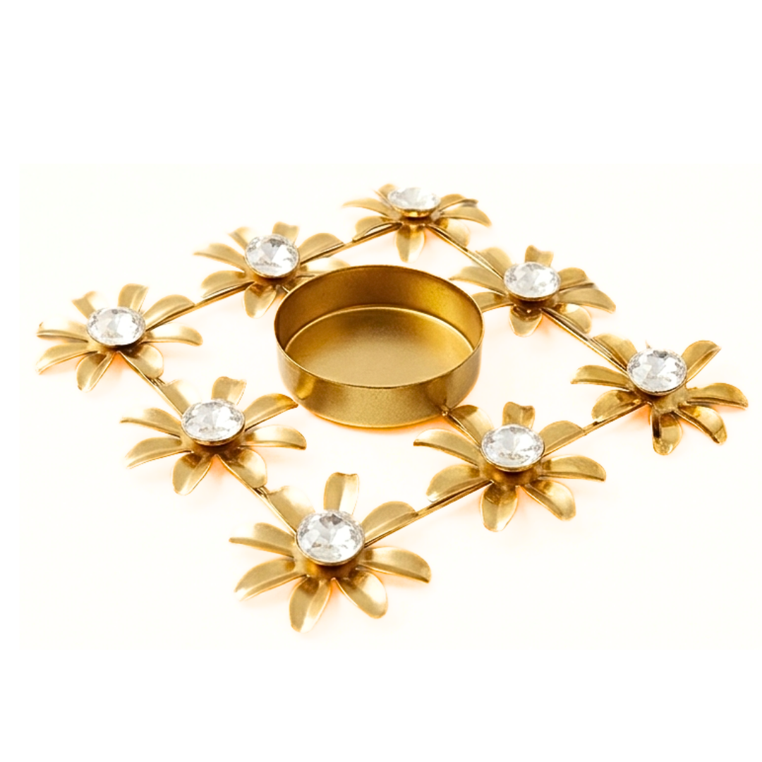 Decoration Beautiful Christmas Tea Light Holder with White Stones - 20430