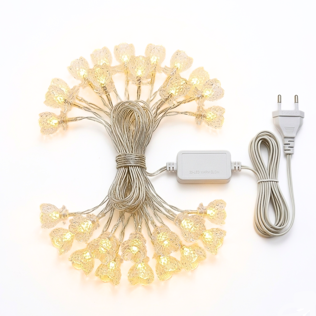 Crystal Flower LED Decorative String Light, Multicolor and Golden Color {Random Design} - 020966