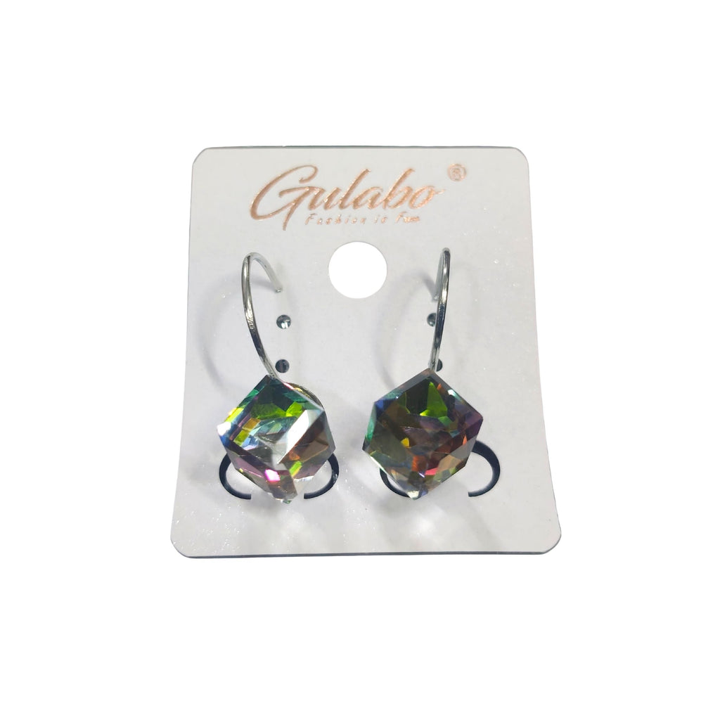 {Pack of 10} Crystal Cube Drop Dangle Earrings for Women - 10611