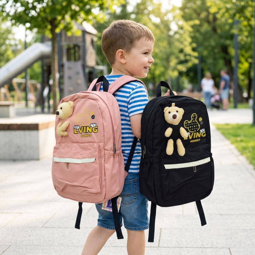 Backpack Teddy Bear Book School Stylish Bag for Kids {Random Design} Size=42*27*13 - 6229