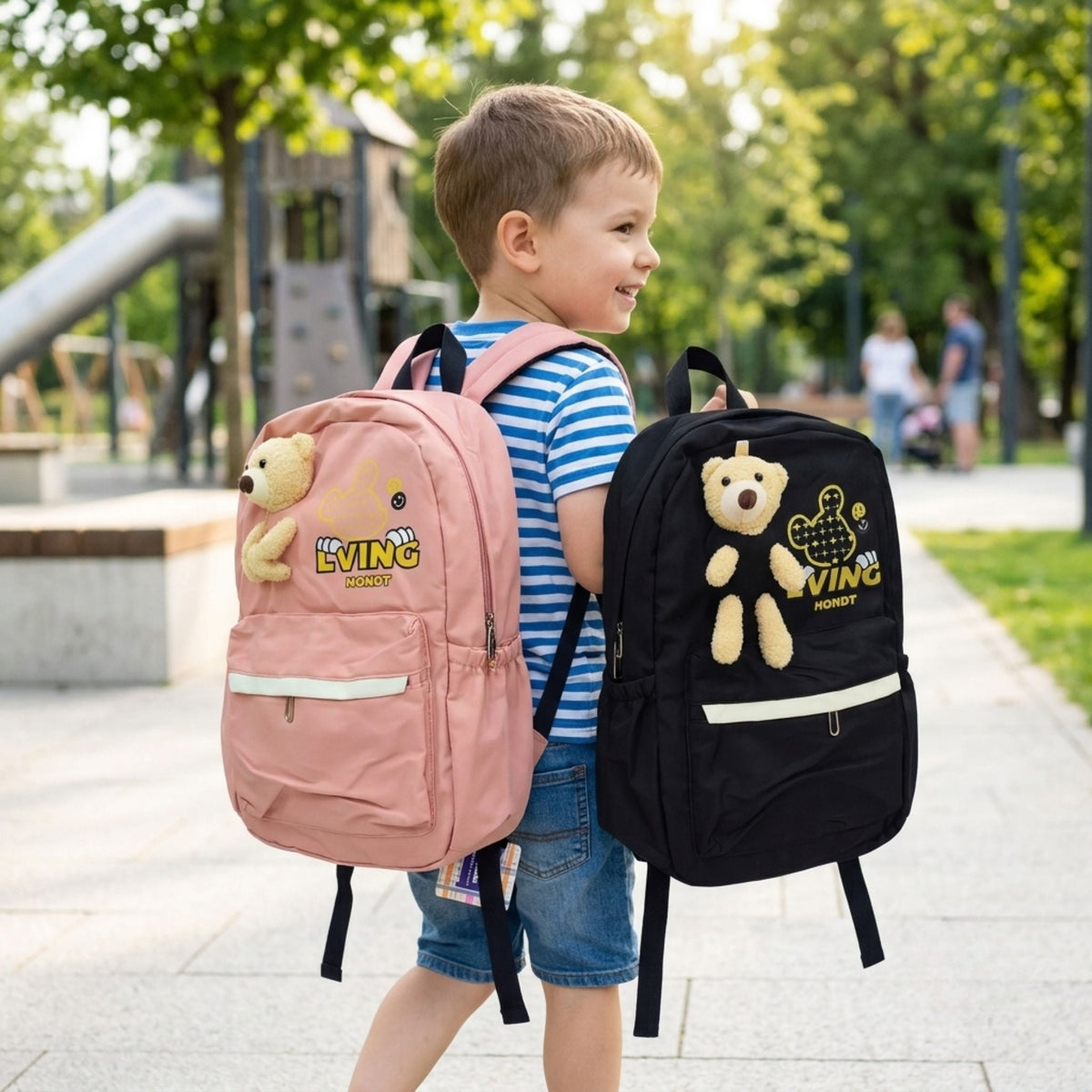 Backpack Teddy Bear Book School Stylish Bag for Kids {Random Design} Size=42*27*13 - 6229