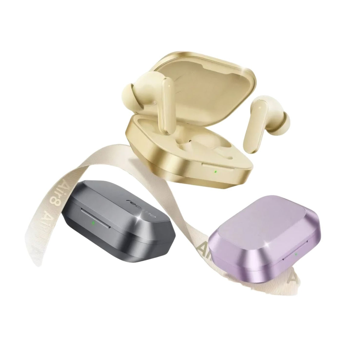Air Buds 8,11mm+6mm Dual Dynamic Bass Drivers,58Hrs Playtime, 55dB ANC,6 Mic ENC, 45ms Low Latency, 360° Spatial Audio {Random Color} - 20626