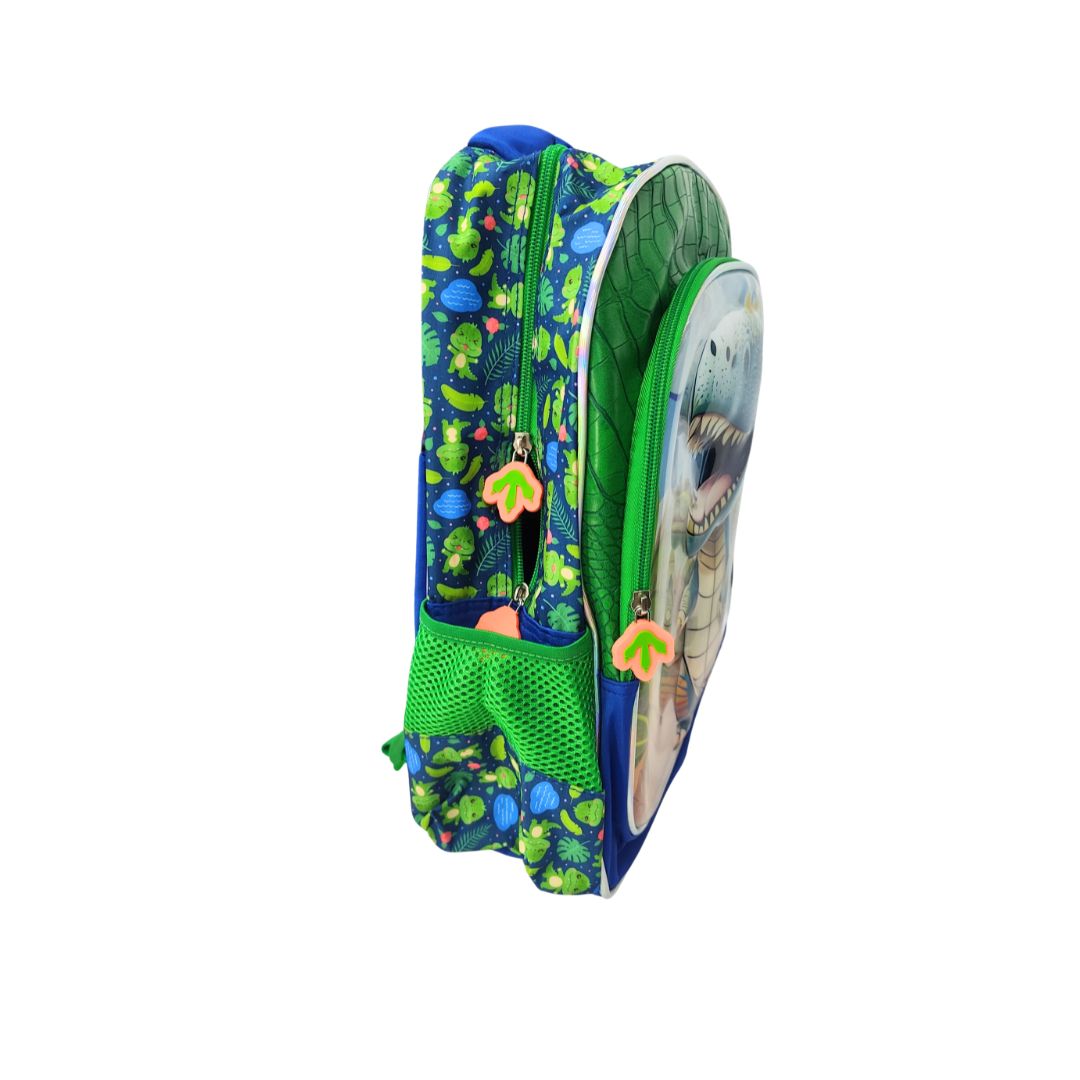 Dino Design 3D School Backpack for Kids 2 Department Size= 38*30*14 Cm - 6168