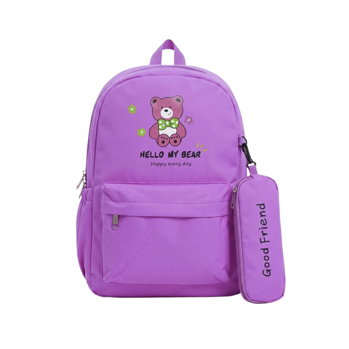 Lovely Bear Backpack for Kids | Girls and Boys  - Collage School & Travel Size= 42*28*12 Cm {Random Color} - 6219