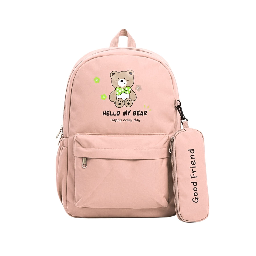Lovely Bear Backpack for Kids | Girls and Boys  - Collage School & Travel Size= 42*28*12 Cm {Random Color} - 6219