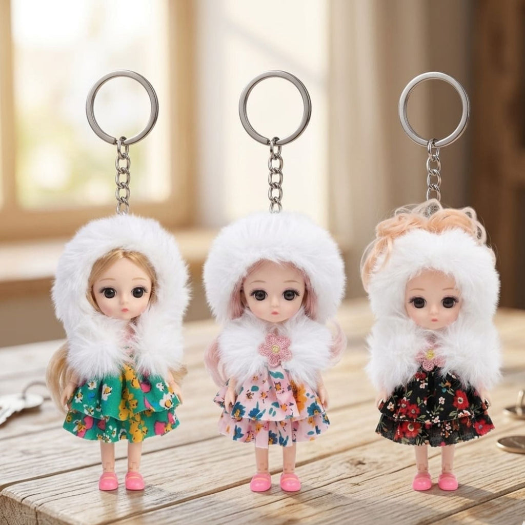 Folding Cute Baby Doll Hanging Keychain {Random Color} - 20708