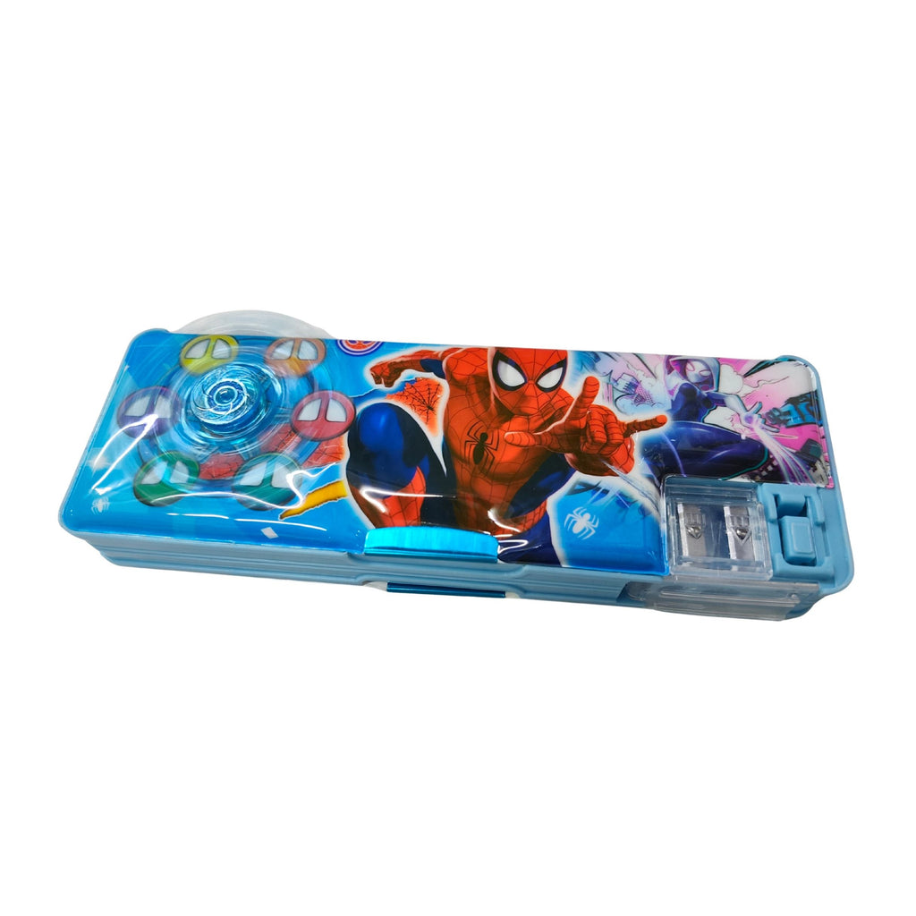 Plastic Multifunctional Lock with Spinner Pencil Box for Kids {Random Design} - 1881789